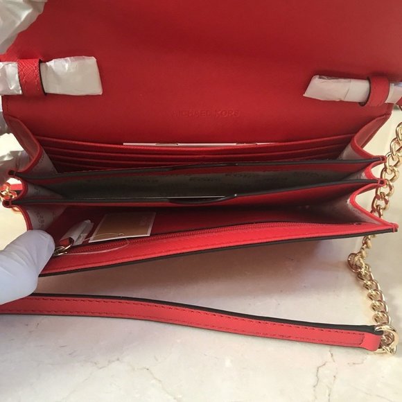 Michael Kors Jet Set Travel Large Phone Brown Leather Cross Body Bag - Picture 4 of 8